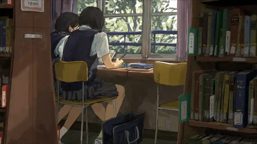 4k动漫壁纸-动漫壁纸 - 少女-学习场景免费下载「哲风壁纸」