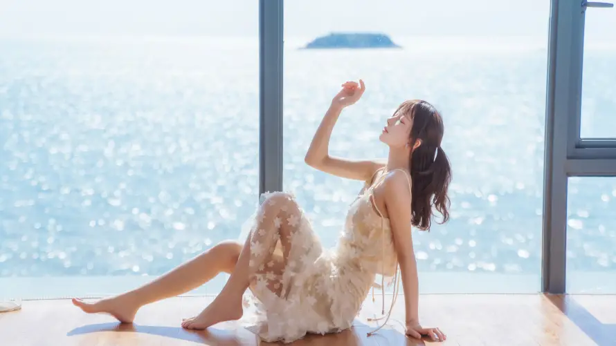 4k人像壁纸 - 休闲 - 海景 - 窗边「哲风壁纸」