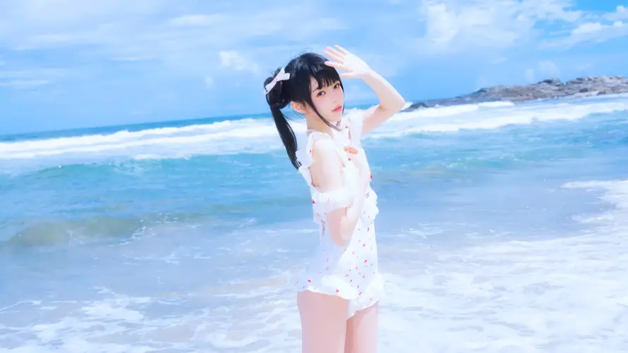 4k美女壁纸 - 海 - 泳装美女 - 海边写真「哲风壁纸」