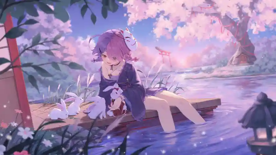 4k动漫壁纸 - 少女 - 樱花 - 水景「哲风壁纸」 4k动漫壁纸 - 少女 - 樱花 - 水景「哲风壁纸」