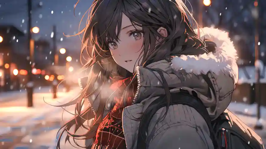 8kAI壁纸-AI少女 - 少女-冬日街头壁纸分享「哲风壁纸」