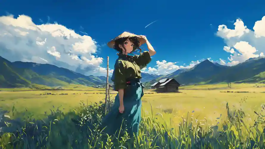 4kAI壁纸 - 少女 - 户外 - 旷野「哲风壁纸」