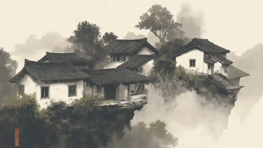 6kAI壁纸-中式山水和意境-传统建筑壁纸推荐「哲风壁纸」