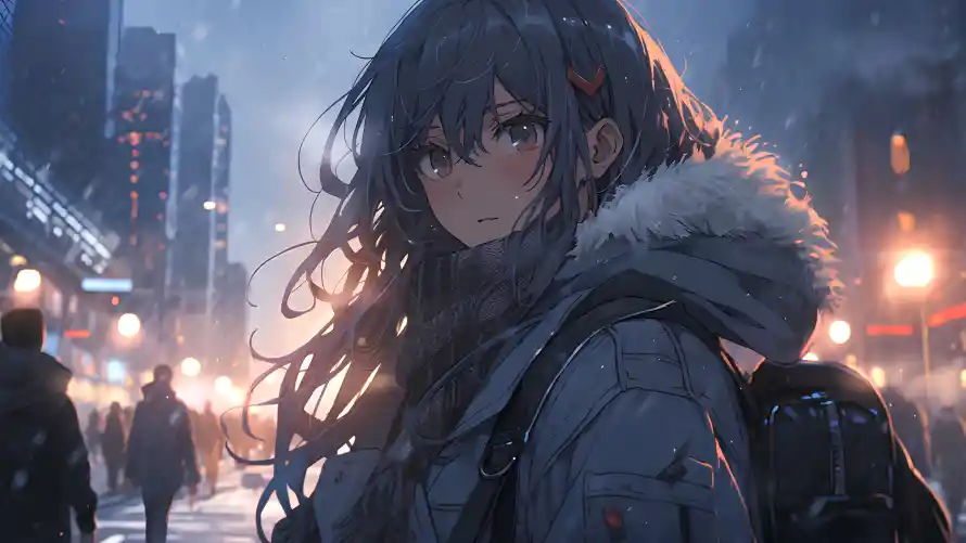 4kAI壁纸 - 少女 - 街头 - AI少女「哲风壁纸」