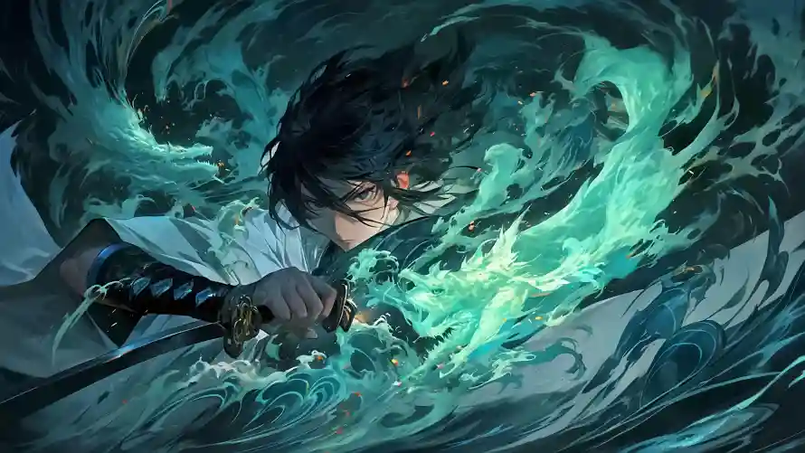 5kAI壁纸-AI少年 - 少年-奇幻水波壁纸分享「哲风壁纸」
