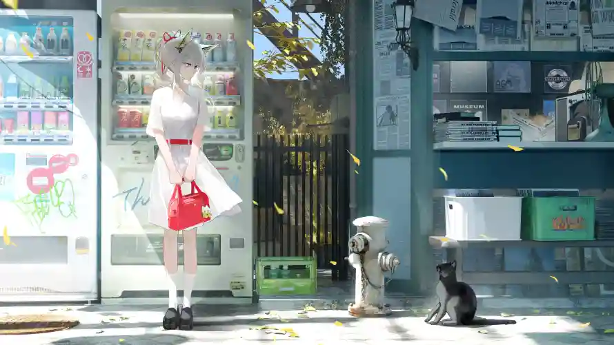 4k动漫壁纸 - 猫咪 - 街头 - 角色「哲风壁纸」