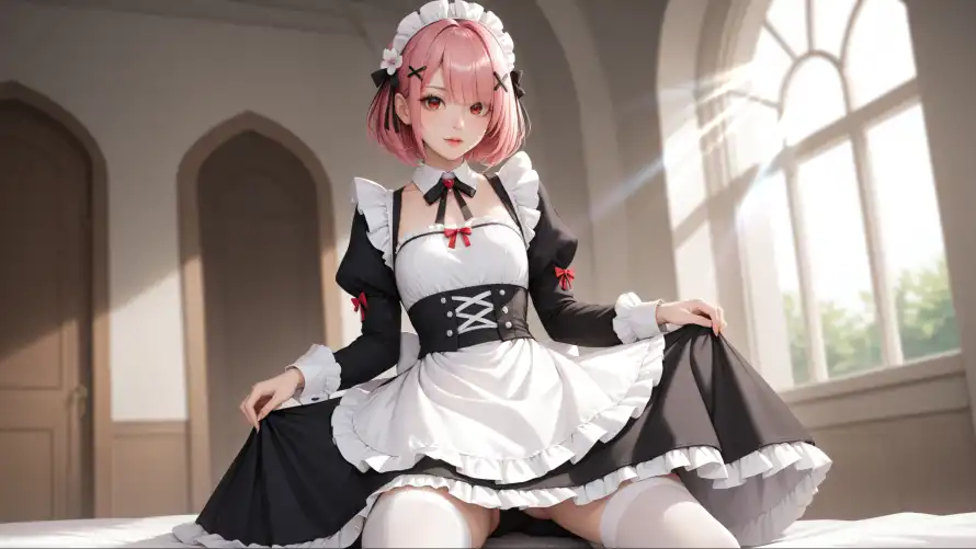 4k动漫壁纸 - 女仆装 - 姐姐拉姆 - cosplay「哲风壁纸」