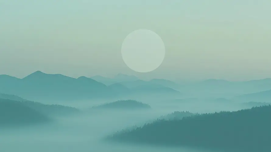 4kAI壁纸-山间晨雾 - 日出-自然风景壁纸推荐「哲风壁纸」