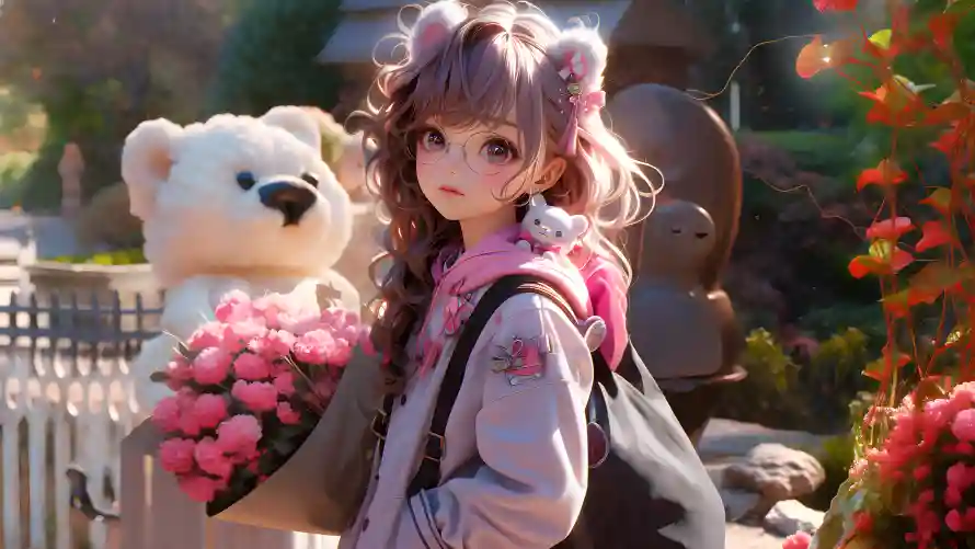 4k动漫壁纸 - 少女 - 白熊 - 精美「哲风壁纸」 4k动漫壁纸 - 少女 - 白熊 - 精美「哲风壁纸」