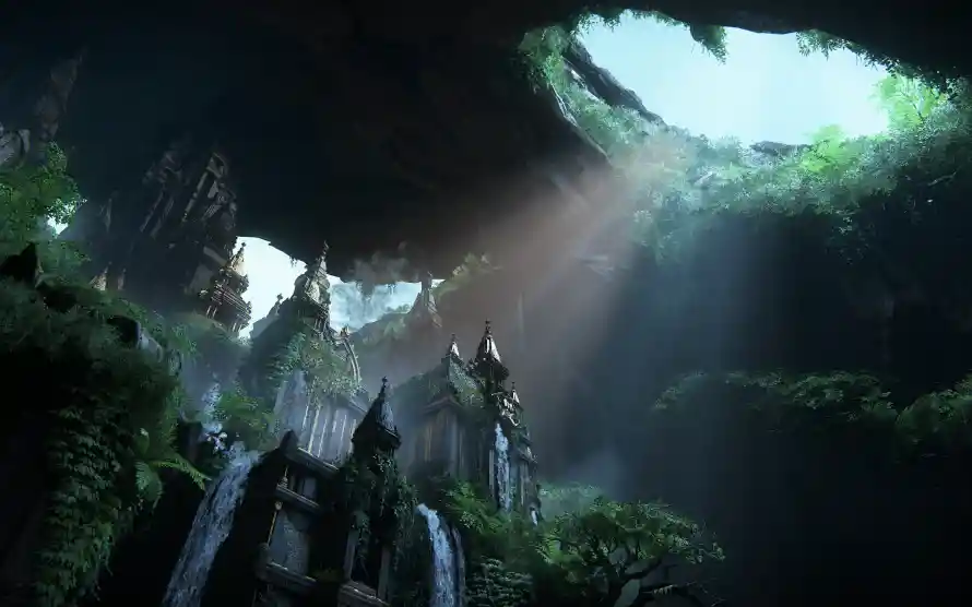 4k神秘壁纸 - 光影效果 - 古老建筑 - 奇幻景观「哲风壁纸」