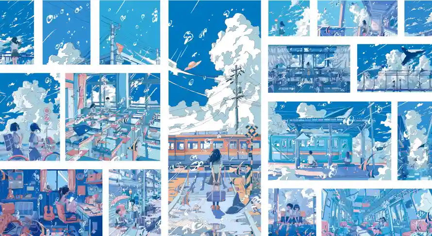4k手绘壁纸-分镜设计与创意画面-城市风景「哲风壁纸」