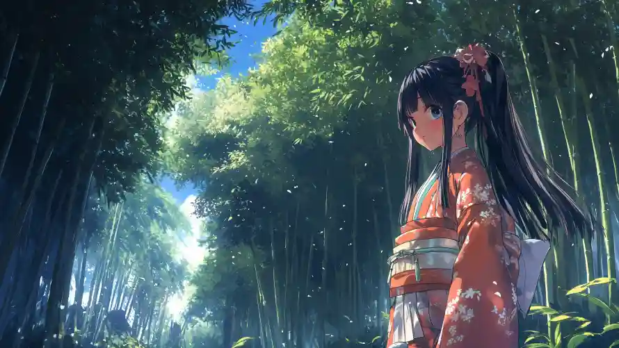 4k动漫壁纸 - 少女 - 竹林 - 动漫壁纸「哲风壁纸」 4k动漫壁纸 - 少女 - 竹林 - 动漫壁纸「哲风壁纸」