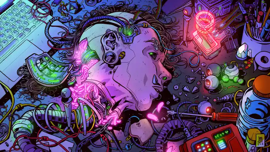 4k科幻壁纸 - 艺术 - 未来感 - 机械人脑「哲风壁纸」