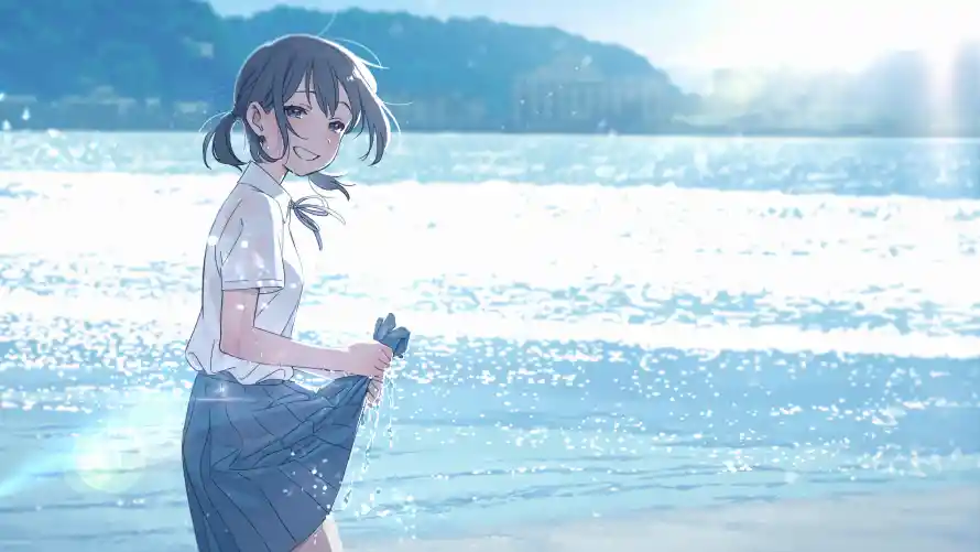 4kjk壁纸 - 海 - 动漫 - 少女「哲风壁纸」