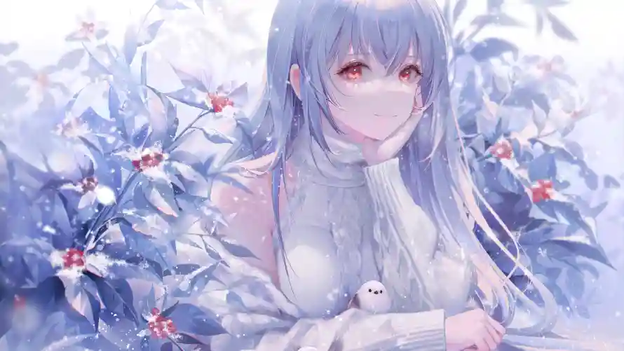 4k动漫壁纸 - 雪 - 小鸟 - 美女「哲风壁纸」 4k动漫壁纸 - 雪 - 小鸟 - 美女「哲风壁纸」