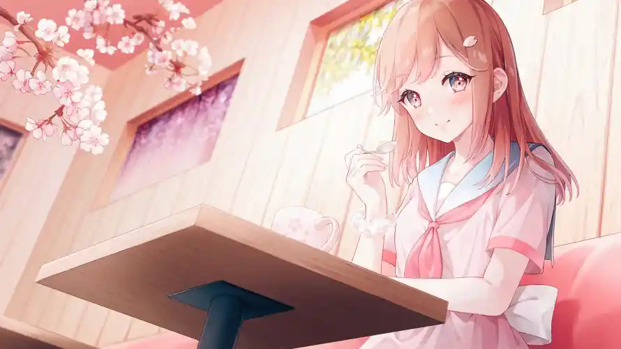 4kjk壁纸 - 动漫 - 少女 - 樱花「哲风壁纸」