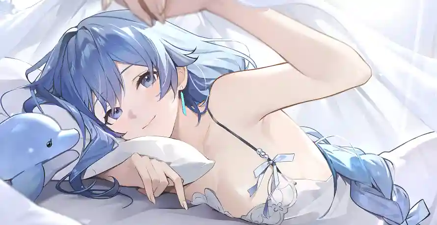 4k动漫壁纸 - 萌妹 - 二次元 - 蓝发少女「哲风壁纸」 4k动漫壁纸 - 萌妹 - 二次元 - 蓝发少女「哲风壁纸」