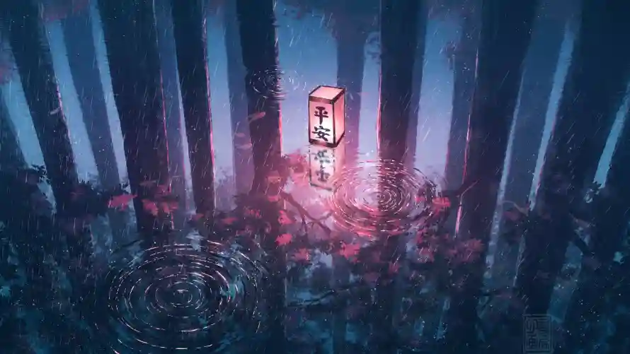 5k倒影壁纸-灯笼和平安-免费下载「哲风壁纸」