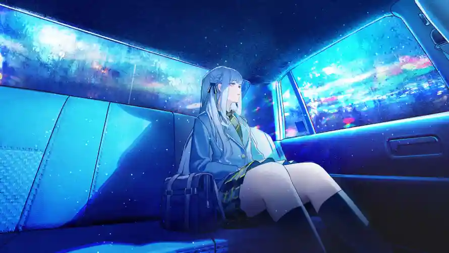 4kjk壁纸 - 少女 - 蓝色调 - jk少女「哲风壁纸」
