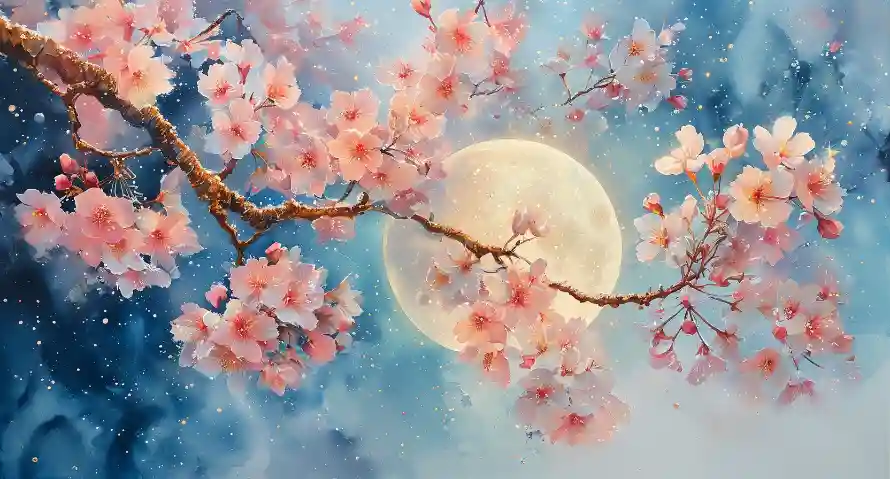 4k唯美壁纸 - 月亮 - 枝头 - 梅花「哲风壁纸」 4k唯美壁纸 - 月亮 - 枝头 - 梅花「哲风壁纸」