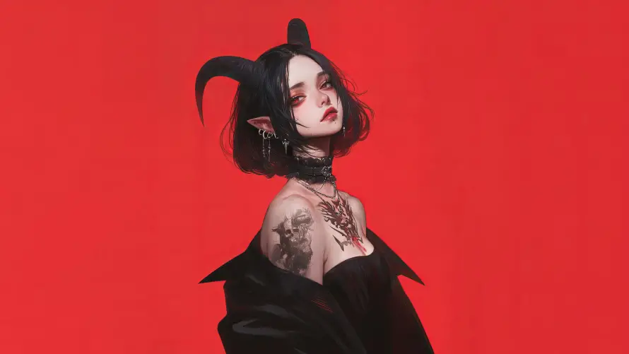 4kAI壁纸 - 动漫 - 少女 - 纹身「哲风壁纸」 4kAI壁纸 - 动漫 - 少女 - 纹身「哲风壁纸」