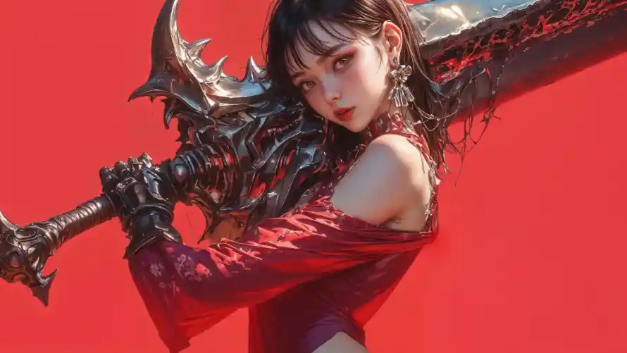 4kAI壁纸 - 动漫 - 大剑 - 少女「哲风壁纸」 4kAI壁纸 - 动漫 - 大剑 - 少女「哲风壁纸」