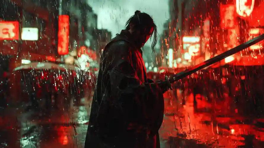 6kAI壁纸-二次元 - 雨滴-雨夜场景壁纸推荐「哲风壁纸」