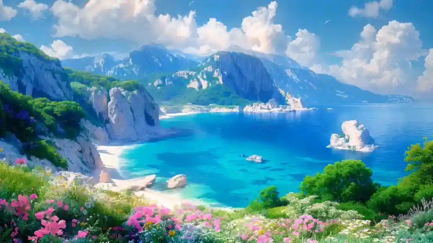 4k山海壁纸 - 海边 - 花卉 - 蓝天「哲风壁纸」 4k山海壁纸 - 海边 - 花卉 - 蓝天「哲风壁纸」