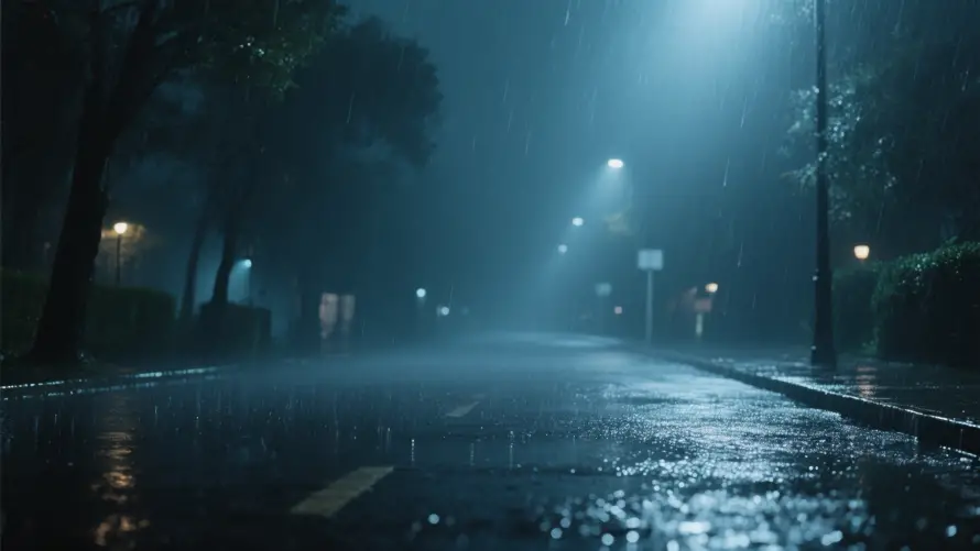 4k雨夜壁纸 - 夜晚街道 - 孤独氛围 - 寂静街道「哲风壁纸」