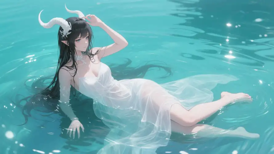 4k动漫角色壁纸 - 水中场景 - 雅儿贝德 - 高清画质「哲风壁纸」