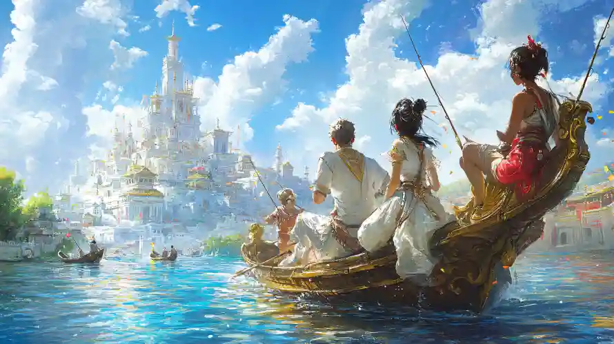 6k河流壁纸-卡通插画和游戏-天空之城免费下载「哲风壁纸」