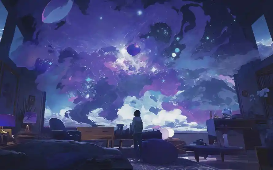 4k室内壁纸 - 星空 - 室内场景 - 室内星空「哲风壁纸」