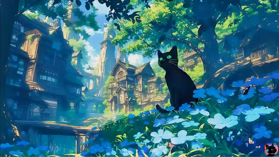 4k城堡壁纸 - 黑猫 - 动物元素 - 卡通背景「哲风壁纸」 4k城堡壁纸 - 黑猫 - 动物元素 - 卡通背景「哲风壁纸」