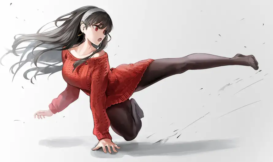 4k踢脚壁纸-动感插画和长发-活力瞬间壁纸分享「哲风壁纸」