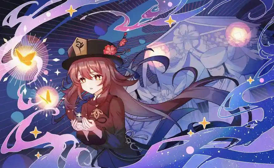 4k原神壁纸 - 胡桃 - 幻夜蝶舞 - 护摩之杖「哲风壁纸」 4k原神壁纸 - 胡桃 - 幻夜蝶舞 - 护摩之杖「哲风壁纸」