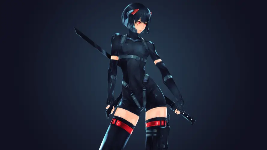 4k动漫壁纸-女武士和武器-角色设计壁纸分享「哲风壁纸」