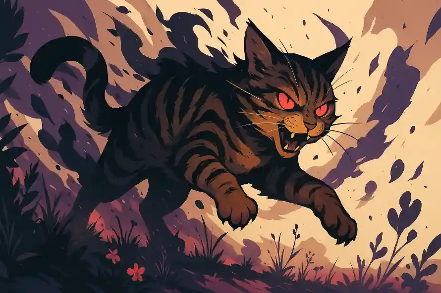 2k丛林壁纸-狸花猫 - 奔跑-猫科动物壁纸分享「哲风壁纸」