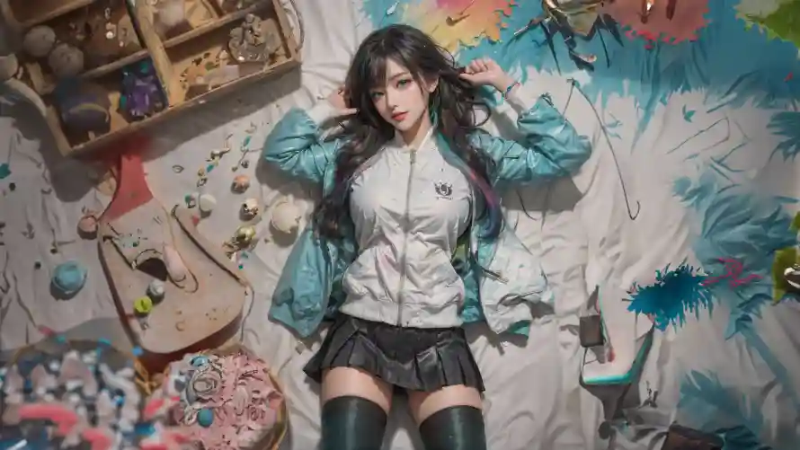 4k动漫壁纸-凌乱卧室 - 美女-动漫风格热门的壁纸「哲风壁纸」