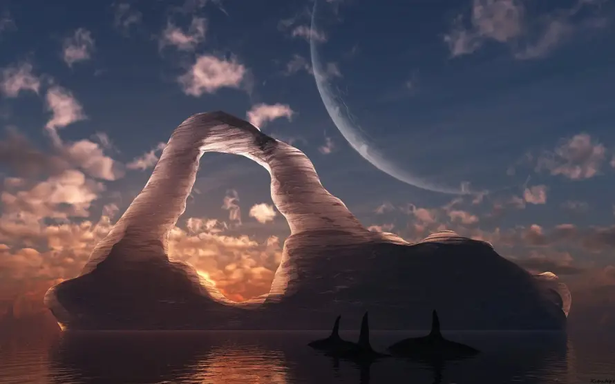 2k自然壁纸-云雾手和风景-星空晚霞免费下载「哲风壁纸」