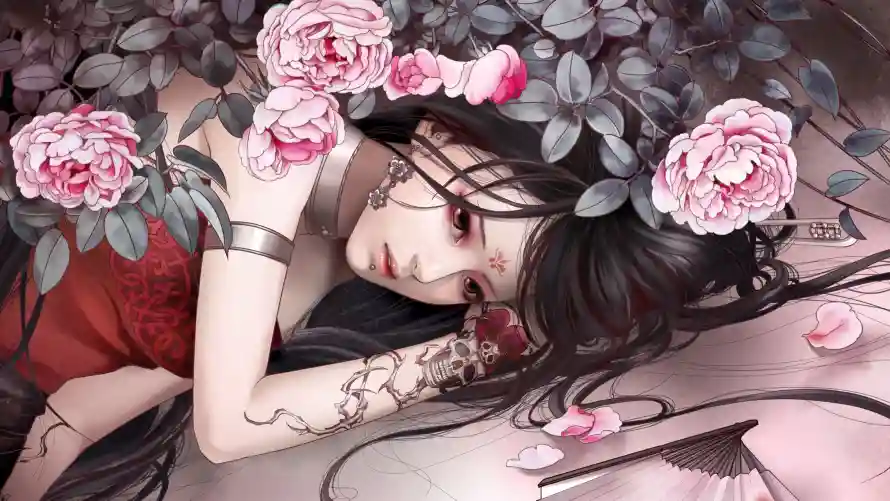 4k插画壁纸 - 艺术 - 唯美少女插画 - 少女花卉元素「哲风壁纸」 4k插画壁纸 - 艺术 - 唯美少女插画 - 少女花卉元素「哲风壁纸」