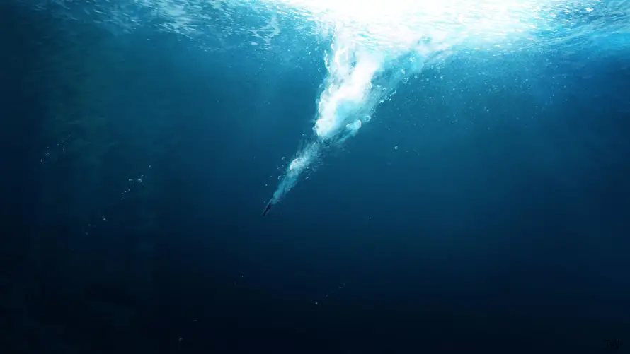 4k光影壁纸 - 幽蓝 - 海底 - 海洋「哲风壁纸」