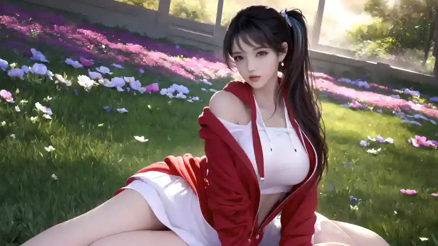 4k少女壁纸 - 清纯 - 红衣 - 花海「哲风壁纸」 4k少女壁纸 - 清纯 - 红衣 - 花海「哲风壁纸」