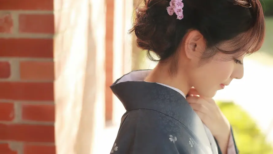 4k优雅壁纸 - 侧影 - 写真 - 和服「哲风壁纸」