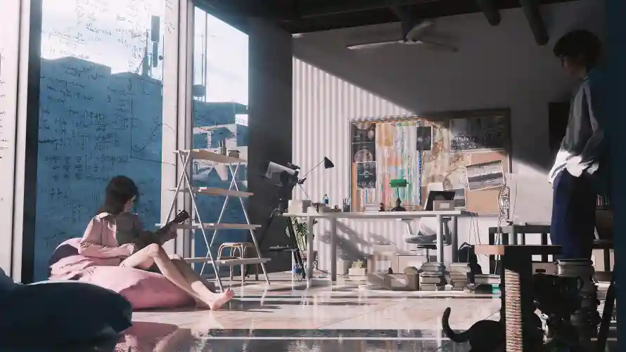 4k治愈系壁纸 - 少女猫咪 - 手机壁纸 - 日系插画「哲风壁纸」