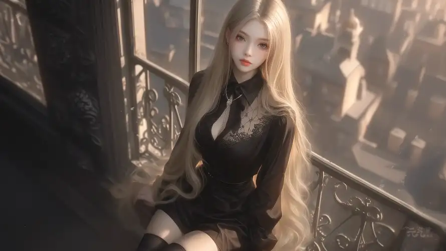 4k优雅壁纸-优雅美女 - 性感美女-都市夜景「哲风壁纸」