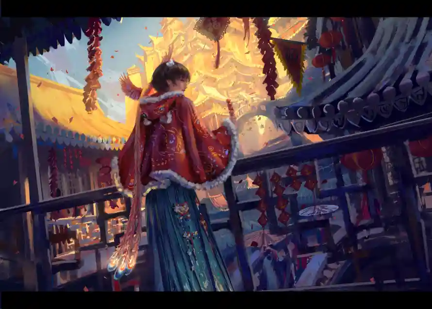 4k小绿壁纸-传统服饰和鬼刀-古风插画免费下载「哲风壁纸」