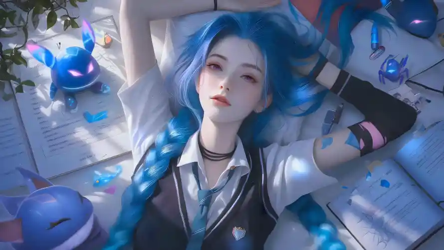 4k4K壁纸 - 特效 - 蓝发 - 高清「哲风壁纸」