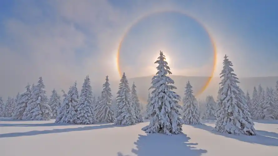 4k冬季壁纸 - 日晕 - 自然 - 雪地「哲风壁纸」 4k冬季壁纸 - 日晕 - 自然 - 雪地「哲风壁纸」