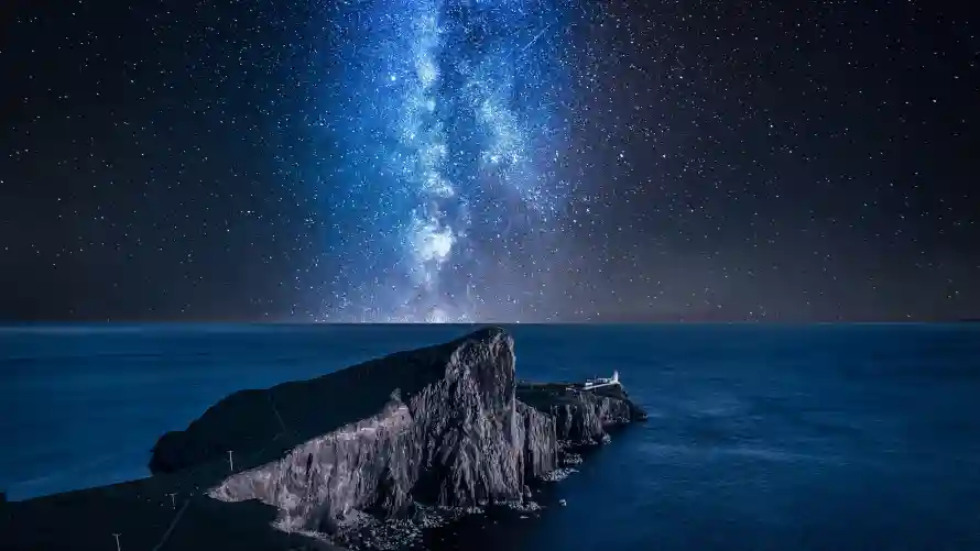 4k夜景壁纸 - 岩石 - 星夜 - 星空「哲风壁纸」