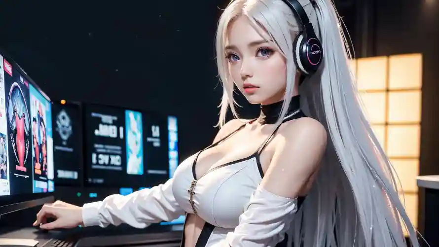 2k少女壁纸-氛围感与屏幕-游戏场景热门的壁纸「哲风壁纸」
